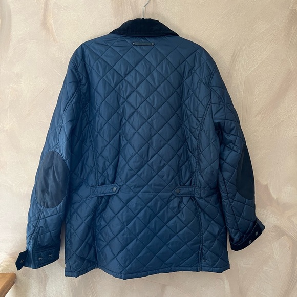 Cole Haan Men’s Blue Quilted Barn Jacket size XL With Corduroy Details - Picture 9 of 16